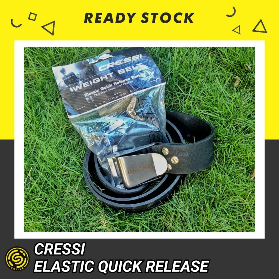 Cressi Elastic Freediving Rubber Belt with Stainless Steel Buckle