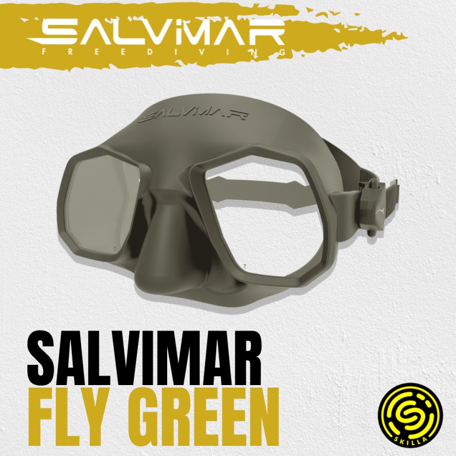 Salvimar Fly Green Military Low Volume Freediving Mask