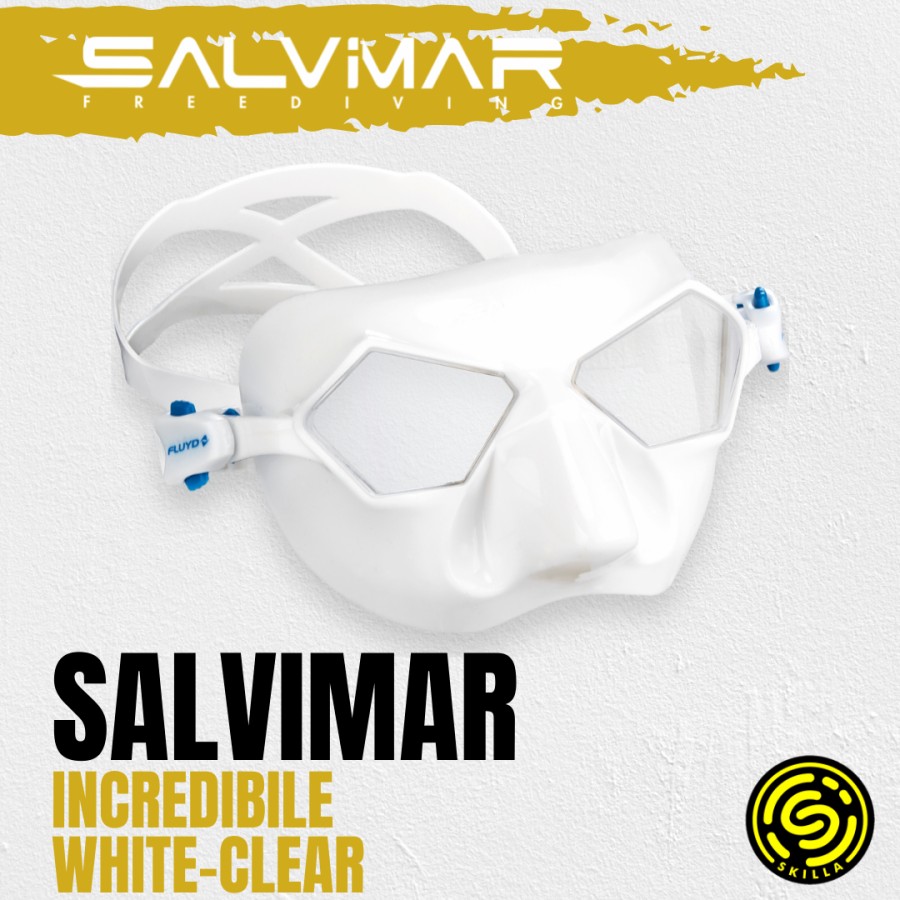 Salvimar Fluyd Incredible White Clear Lenses Freediving Mask