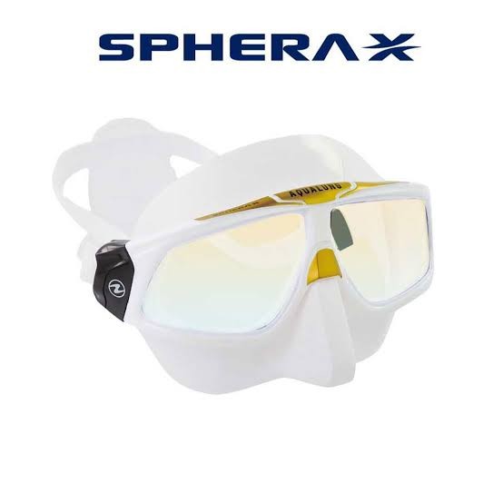 Aqualung Sphera X White-Gold Mirror Freediving Mask Masker Freedive