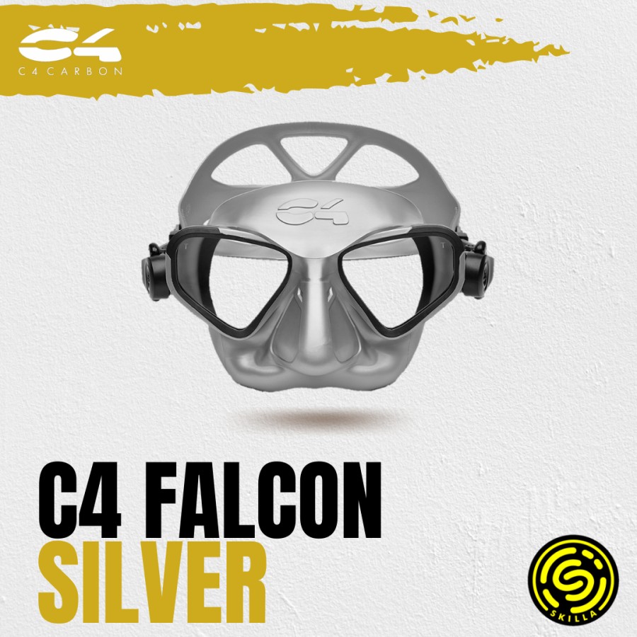 C4 Falcon Silver Low Volume Freediving Mask