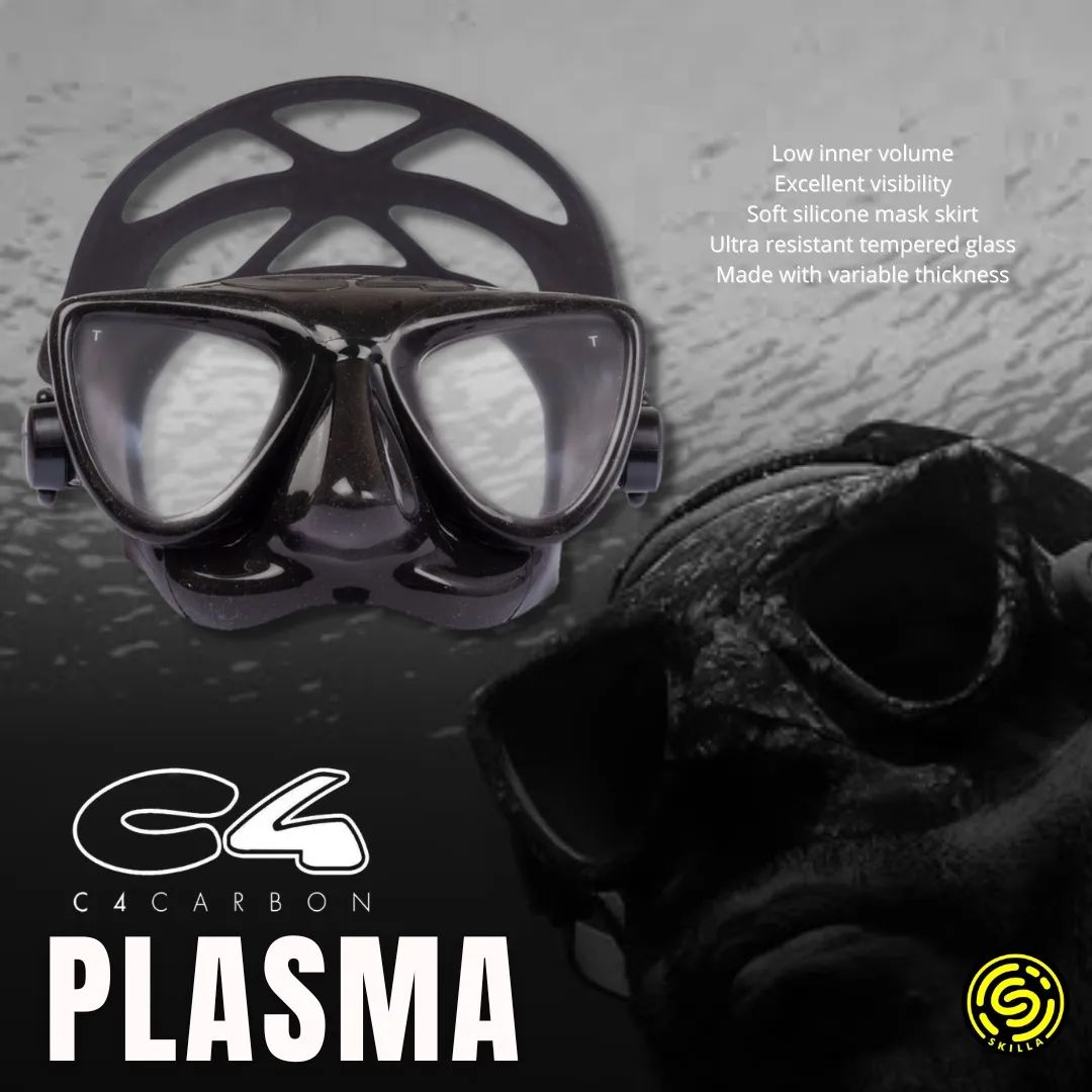 C4 Plasma Black Freediving Mask