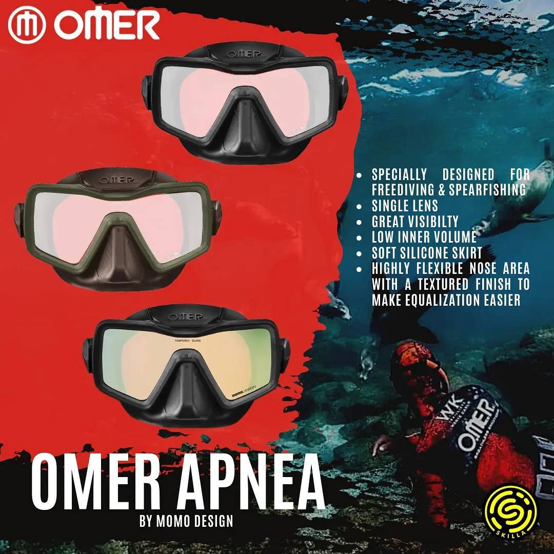Omer Apnea Black Freediving Mask