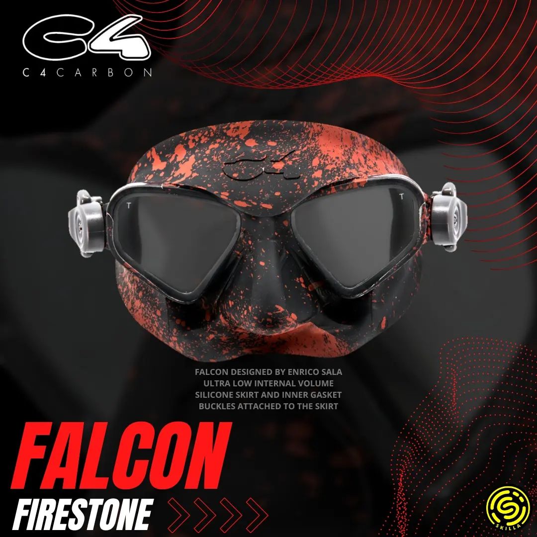 C4 Falcon Firestone Low Volume Freediving Mask