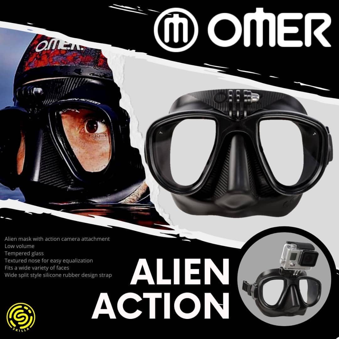 Omer Alien Action GoPro Freediving Low Volume Mask