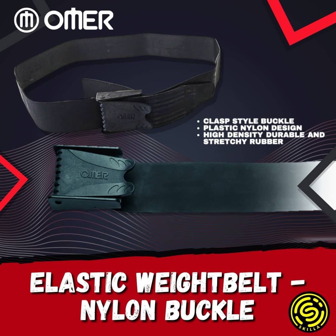 Omer Elastic Freediving Rubber Belt with Nylon Buckle