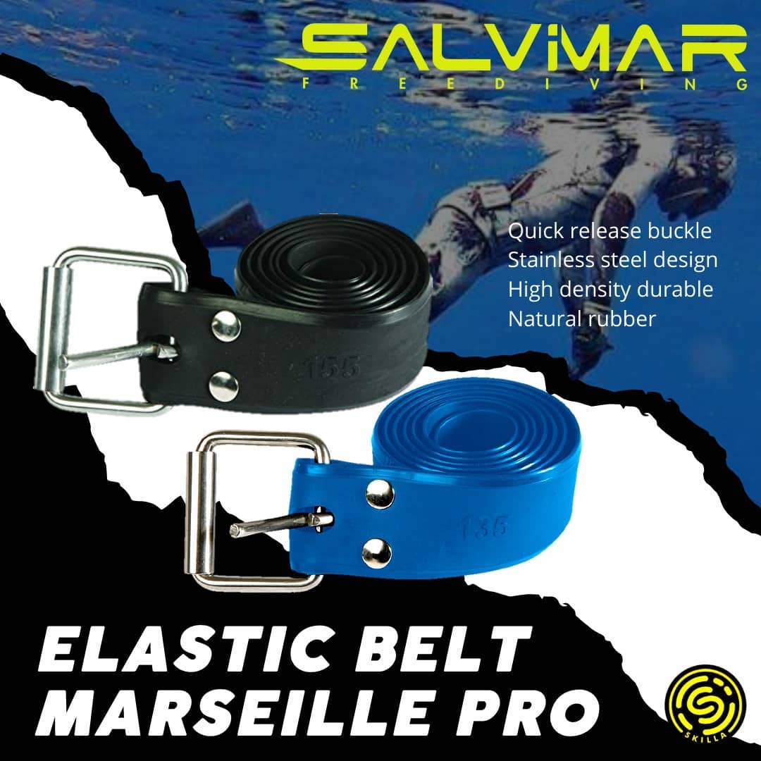 Salvimar Elastic Belt Marseille PRO Black Freediving Rubber Belt