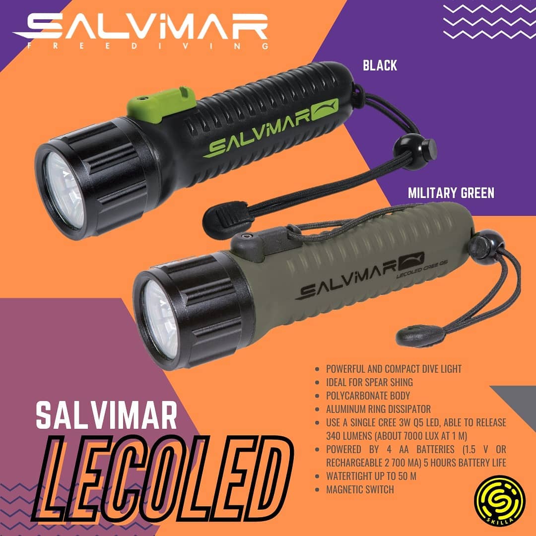 Salvimar Lecoled Military Green Diving Freediving Torch
