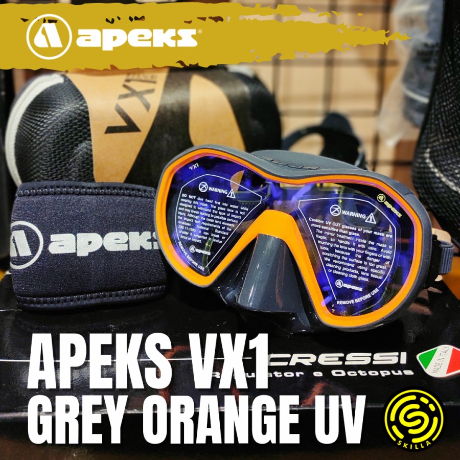 Apeks VX1 Grey-Orange UV Lens Dive Mask