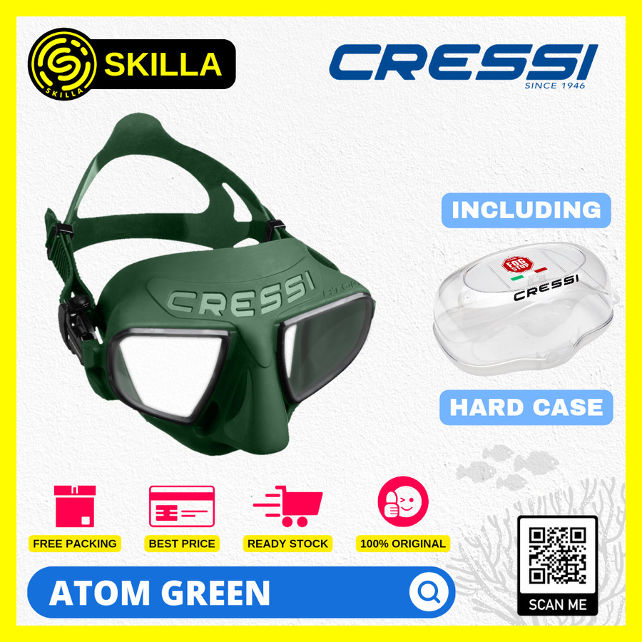 Cressi Atom Freediving Spearfishing Mask - Hijau