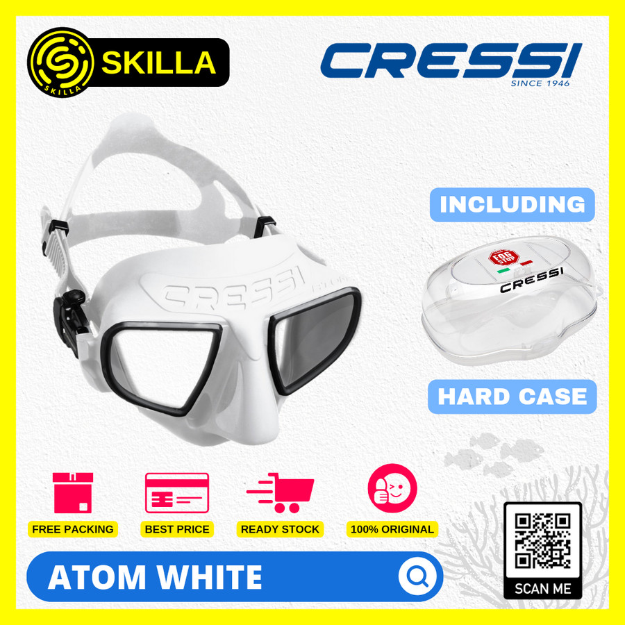 Cressi Atom Freediving Spearfishing Mask - Putih