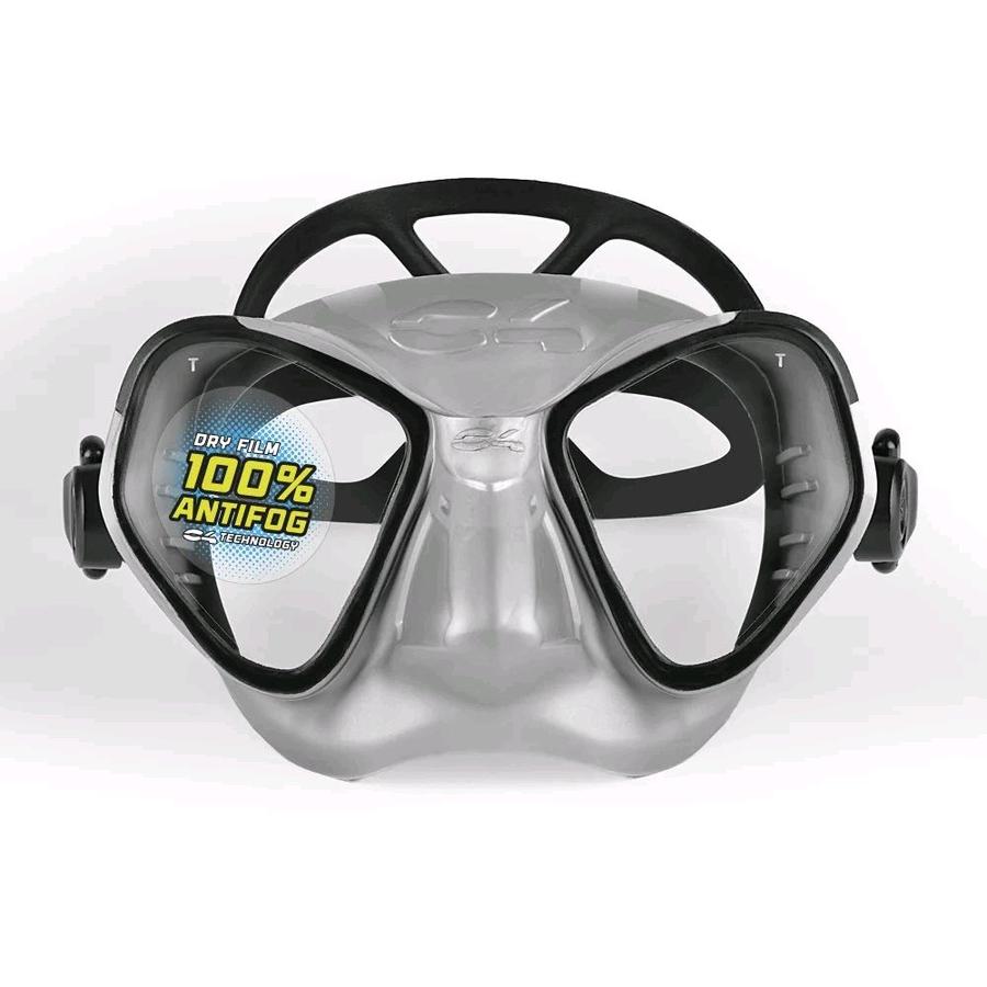 C4 Condor Silver-Black Mask With Antifog