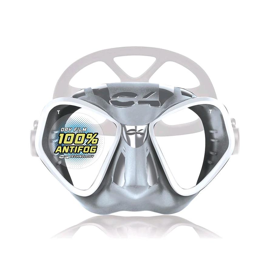 C4 Condor Silver-White Mask With Antifog