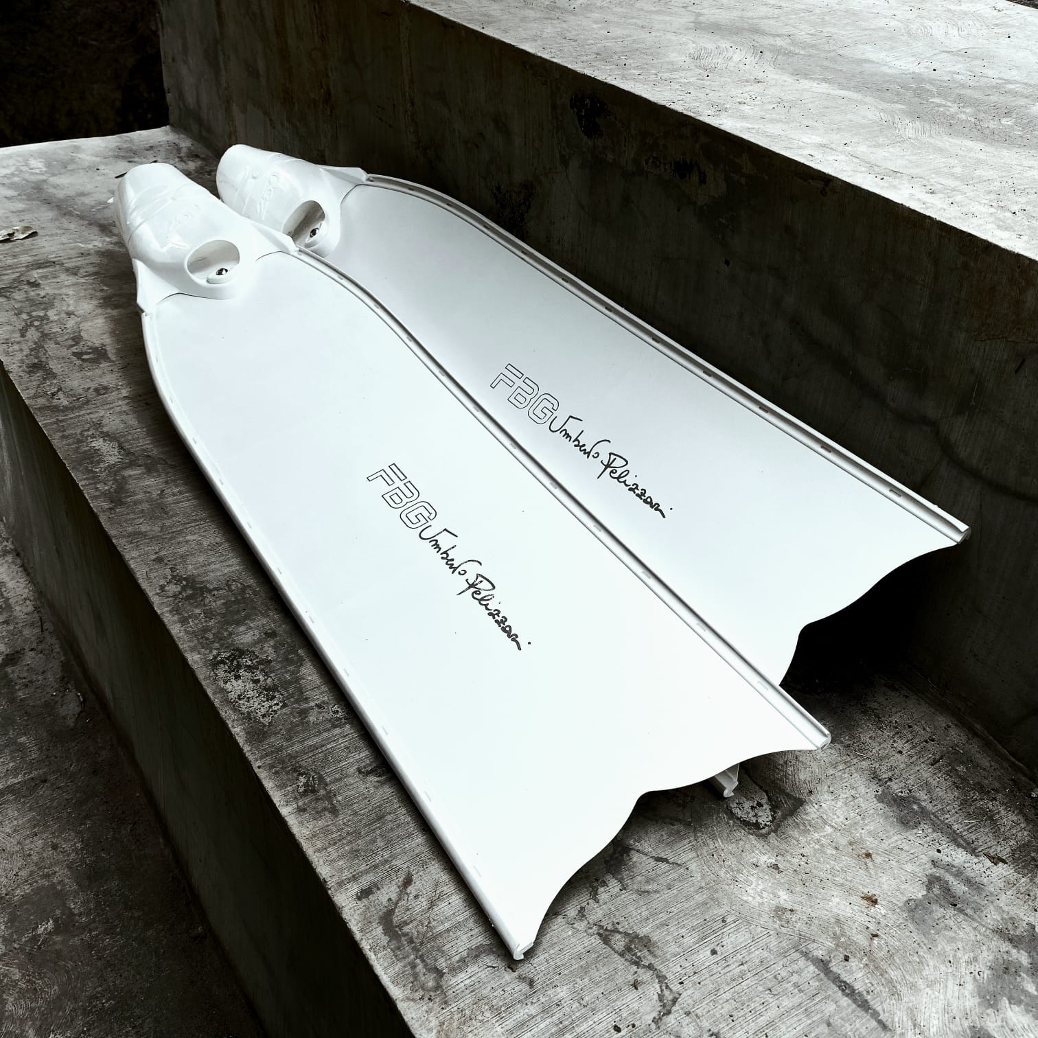 C4 FBG Umberto Pelizzari Fiberglass Fins - White